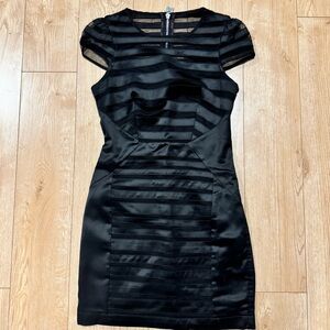 Elegant Black Striped Dress